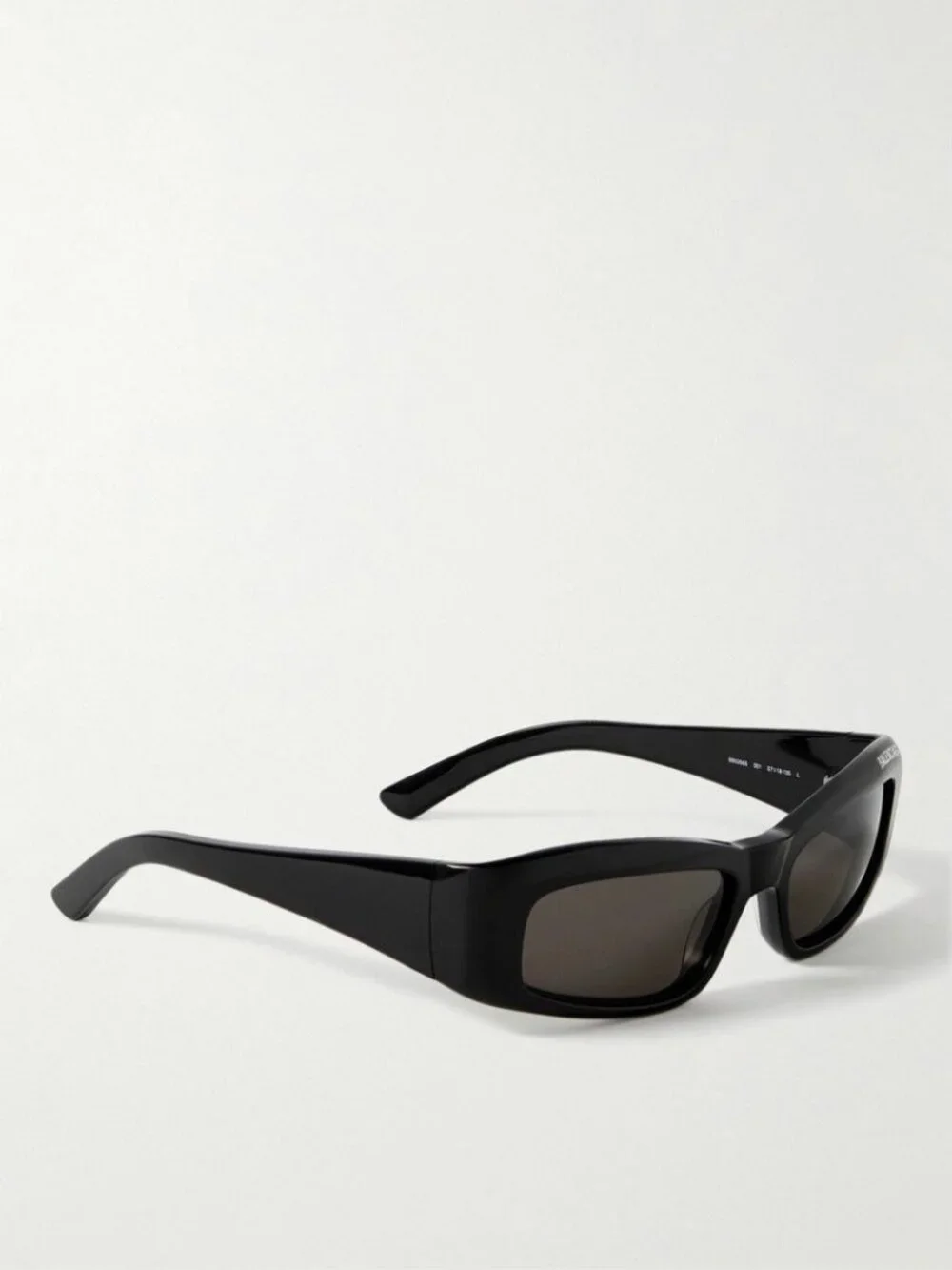 Balenciaga BB0266S black with white logo rectangular sunglasses
